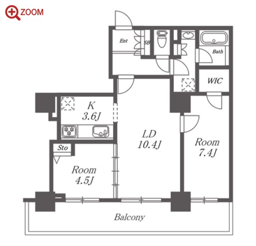 カスタリアタワー長堀橋 間取り