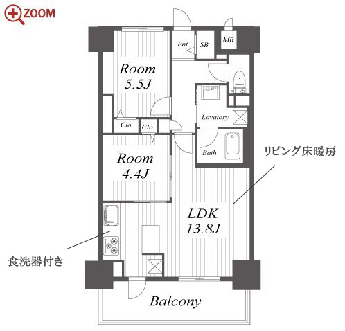 プレサンスジェネ千種内山Ⅱ 間取り