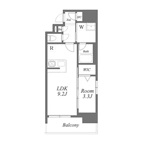 プレサンスロジェ車道駅前NORTH 間取り