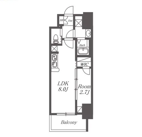 S-RESIDENCE亀島駅前ascent 間取り